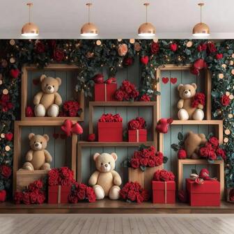 Valentine's Day Party Background Banner - Indoor And Outdoor Celebration, Birthday, Anniversary Commemoration Easy Hanging Polyester Fiber Photography Background