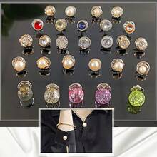 25/30pcs Zinc Alloy Plain Color Anti-Slip Invisible Snap Buttons/Brooches For Shirt, Dress, Sweater, Coat, Scarf, Seamless All-Year-Round - Many - View 3