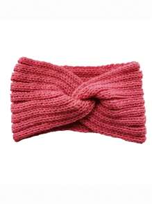 1pc Solid Color Knit Wide & Thick Autumn/Winter Knitted Headband For Women