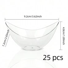 25pcs Transparent Creative Mousse Dish, Plastic Dessert/Ice Cream Plate, Reusable Disposable Food Container Tray With Dessert Spoon