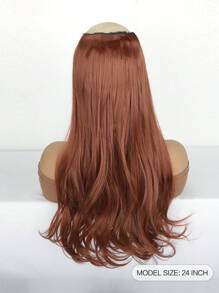 Clip In Hair Extensions, Orange 24 Inch 6 Pieces Invisible Hair Clip, Made Of Soft Synthetic Fiber, Natural Wave Roll Suitable For Women's Daily Use - Dirty Orange - View 8