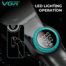VGR 毛发修剪器专业数字显示理发器可调节电动毛发修剪器金属理发器理发器礼品套装 V-977 - 彩色 - 查看 6