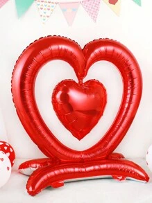 1个44英寸巨型直立红色心形铝箔气球，适用于求婚、婚礼、周年纪念、生日、新年、情人节 - 彩色 - 查看 8