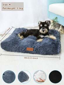 1PC Washable Plush Pet Crate Bed For Dog Anti-Slip Pet Mat Bed For Cat Fluffy Comfy Pet Sleeping Mat For Large, Medium, Small Dogs Breeds