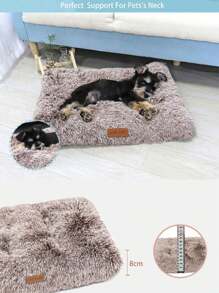 1PC Washable Plush Pet Crate Bed For Dog Anti-Slip Pet Mat Bed For Cat Fluffy Comfy Pet Sleeping Mat For Large, Medium, Small Dogs Breeds