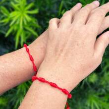 2pcs New Year & Christmas Couples/Friends Lucky Red Braided Adjustable Bracelet Set