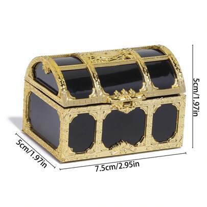 1 件 R 迷你百宝箱珠宝收纳盒复古金色糖果礼品透明整理盒适用于珠宝供应