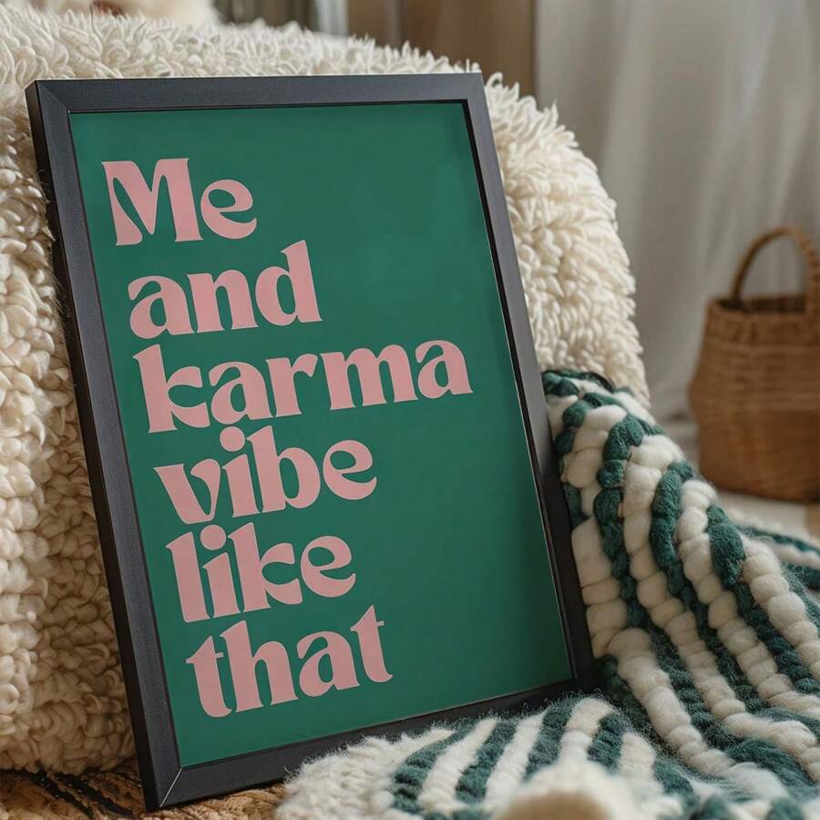 1 件 Midnights For KARMA Vibe 歌词帆布海报 - 无框音乐爱好者墙壁艺术，非常适合卧室和客厅装饰 - 彩色 - 查看 1