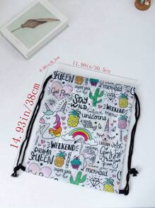 1pc Kids Backpack, Waterproof Printed Drawstring Bag, Swim Bag, Basketball Bag, Soccer Bag, Outdoor Sports Bag, Gym Bag, Storage Bag, Toiletry Bag - Multicolor - View 11