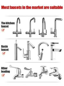 1pc Stainless Steel Faucet Connector, Modern Faucet Adapter For Home Home Bathroom Decor Summer Back To School - Multicolor - View 4