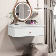 Wall-Mounted Dressing Table With 1 Drawer - trắng - Xem 2
