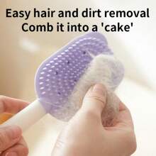1pc Silicone Pet Grooming De-Shedding Brush, Cat Massage Floating Hair Brush, Deshedding Massager Comb, Cat Brush, Cute Cartoon Ice Cream Cat Brush, Pet Ice Cream Deshedding Brush, Multifunctional Soft Silicone Cat Hair Brush, Remove Cat Floating Hair, Double-Sided, Gentle Skin-Friendly Massage Teeth - Effective Cat Deshedding Tool, Convenient Hanging Scraper, Suitable For Cats