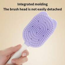 1pc Silicone Pet Grooming De-Shedding Brush, Cat Massage Floating Hair Brush, Deshedding Massager Comb, Cat Brush, Cute Cartoon Ice Cream Cat Brush, Pet Ice Cream Deshedding Brush, Multifunctional Soft Silicone Cat Hair Brush, Remove Cat Floating Hair, Double-Sided, Gentle Skin-Friendly Massage Teeth - Effective Cat Deshedding Tool, Convenient Hanging Scraper, Suitable For Cats