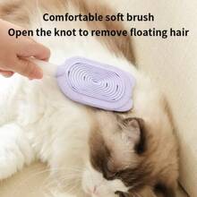 1pc Silicone Pet Grooming De-Shedding Brush, Cat Massage Floating Hair Brush, Deshedding Massager Comb, Cat Brush, Cute Cartoon Ice Cream Cat Brush, Pet Ice Cream Deshedding Brush, Multifunctional Soft Silicone Cat Hair Brush, Remove Cat Floating Hair, Double-Sided, Gentle Skin-Friendly Massage Teeth - Effective Cat Deshedding Tool, Convenient Hanging Scraper, Suitable For Cats