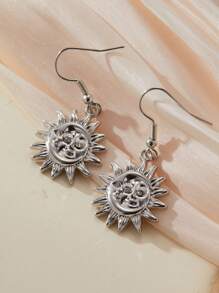 1 cặp bông tai mặt trời và mặt trăng cổ điển cho phụ nữ trang sức quà tặng tiệc - bông tai mặt trăng - Xem 8