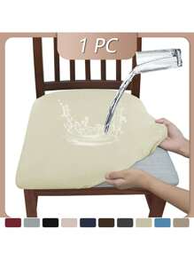 1pc Chair Cover Milk Silk Elastic Waterproof Bench Cover Hotel Restaurant Table Chair Cover