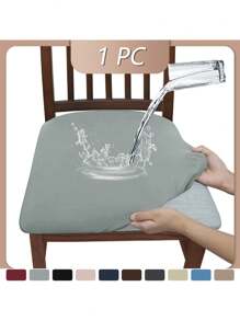 1pc Chair Cover Milk Silk Elastic Waterproof Bench Cover Hotel Restaurant Table Chair Cover