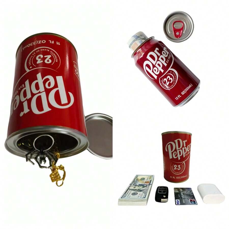 Metal Iron Coin Jar Fake Cola Can Personal Money Fake Beverage Jar Creative Safe Unexpected Storage Box Appearance Disguised - Multicolor - View 1