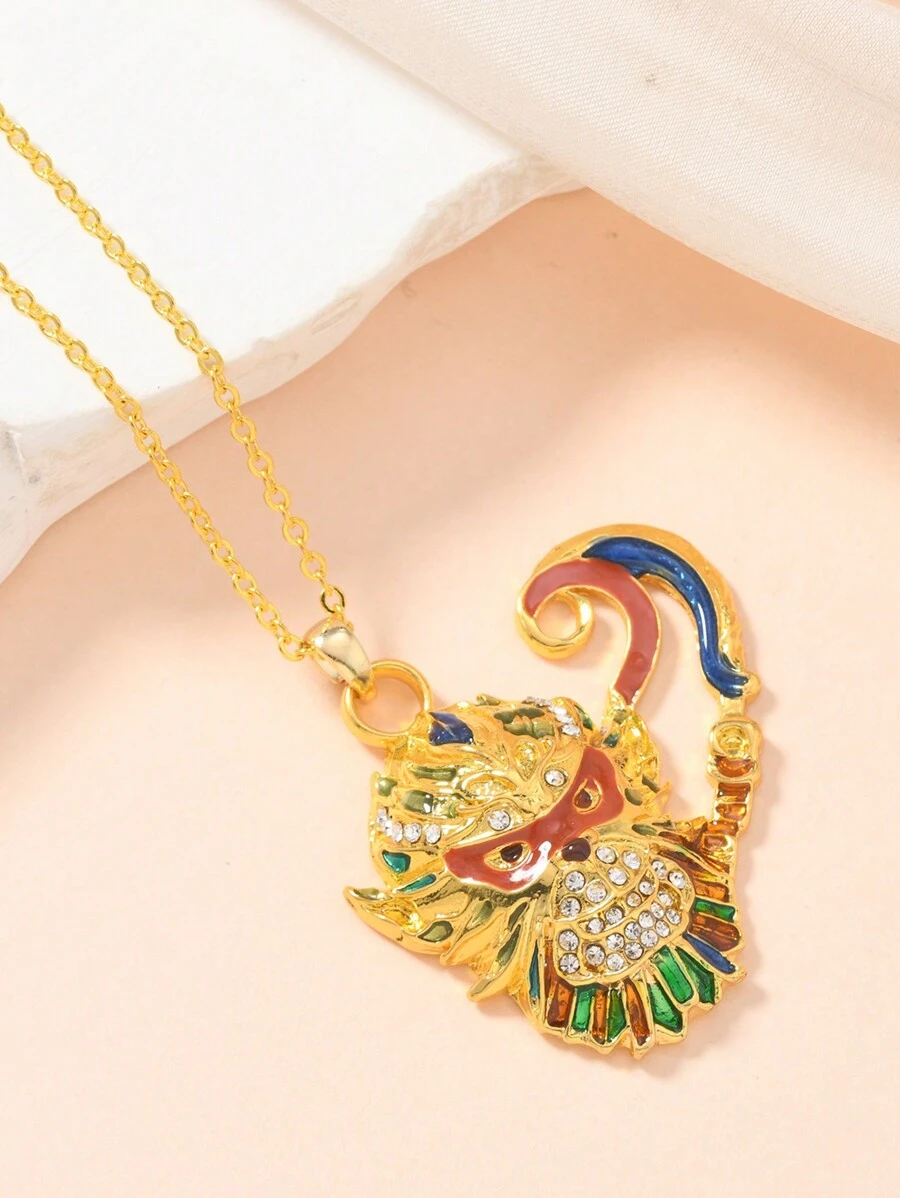 Collier & Boucles D'oreilles Plaqué Or 18K - Pendentif Goutte Avec Strass - Longueur 17 Pouces (env. 43 Cm) - Neuf Sans Emballage