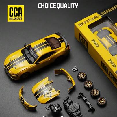 CCA COOL CHIC AUTO CCA仿真1：43合金拼装野马模型儿童玩具车摆件回力汽车模型拼装玩具男孩玩具生日礼物