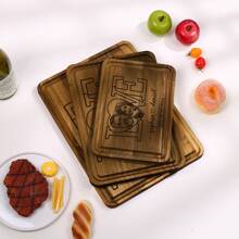 1 Pc Personalized Picture/Name Acacia Wood Cutting Board, Rustic And Practical, Wedding Gift, Wedding Essential, Warm Homeware, Unique Customization, Christmas Gift, Christmas Decoration, Home Decoration, Daily Use, Cheese And Charcuterie Serving Board, Charcuterie Board, Housewarming Gift, Durable Kitchen Cutting Board, Washable Fruit Board, Multifunctional Kitchen Essential - Uppercase Heart - Multicolor - View 4