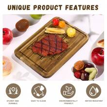 1 Pc Personalized Picture/Name Acacia Wood Cutting Board, Rustic And Practical, Wedding Gift, Wedding Essential, Warm Homeware, Unique Customization, Christmas Gift, Christmas Decoration, Home Decoration, Daily Use, Cheese And Charcuterie Serving Board, Charcuterie Board, Housewarming Gift, Durable Kitchen Cutting Board, Washable Fruit Board, Multifunctional Kitchen Essential - Uppercase Heart - Multicolor - View 3