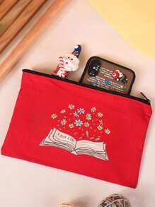 Customize Personalized Pictures Exclusively For You, Including A New Mini Makeup Handbag For Early Spring, A Lightweight Canvas Zipper Bag With A Red Envelope, A Large Capacity Coin Purse, A Pencil Case, Suitable For Shopping, Dating, Vacation, Travel, Festivals, Parties, Gifts, Travel Grooming And Makeup Bags, And A Stylish Large Capacity Storage Bag - Multicolor - View 6