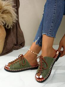 Dép xỏ ngón nhẹ nhàng thoải mái tối giản cho nữ, thời trang du lịch & đi biển, mùa hè - xanh quân đội - Xem 6