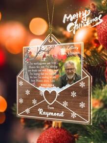 1pc Custom Ornament, Personalized Memorial Gift With Photo, Custom Bereavement Gift Idea, A Letter From Heaven Ornament, Memorial Ornament With Photo, Bereavement Ornament, Suitable For Bedroom And Living Room, Unique Gift, Best Gift For Family, Mom, Dad, Wife, Husband Gifts Birthday Graduation