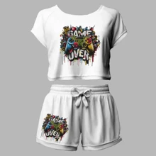 1-3 件朋克风格游戏机印花热转印贴纸，DIY 服装装饰，适用于 T 恤、连帽衫、包袋等。 - 彩色 - 查看 7