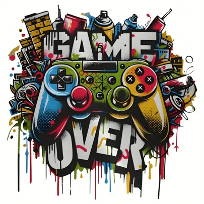 1-3pcs Punk Style Game Console Print Heat Transfer Stickers, DIY Apparel Decoration For T-Shirts, Hoodies, Bags, Etc.