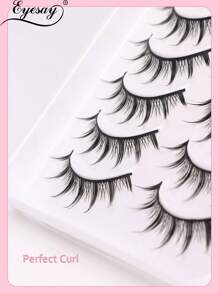 10 对天然假睫毛漫画睫毛 3d 仿貂皮睫毛柔软翼状自然逼真睫毛延长 - 黑色 - 查看 8