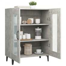 VidaXL Sideboard Concrete Grey 69.5x34x90 Cm Wood Material