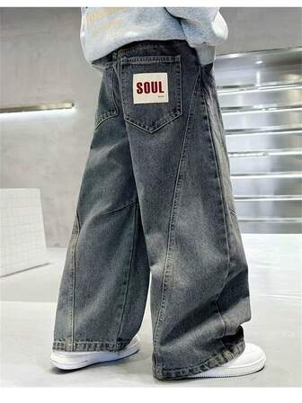Boys' Spring/Autumn Denim Jeans 2021 New Arrival Straight Leg Casual Pants
