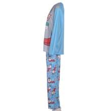 Women Christmas Pajamas Pants Outfits Holiday Snowman Christma Pajama Pjs Set Sleepwear Xmas Jammies - Blue - View 2