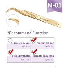Lashtalk 1Pc Eyelash Extension Tweezers Makeup Tools Stainless Steel Non-Magnetic Pincet Volume Fake Lashes Supplies 3D Accurate - Gold - View 19