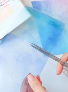 4 卷/盒，创意绘画风格防水胶带，墨水图案渐变色手工装饰贴纸卷，适用于 DIY 手册装饰材料贴纸剪贴簿装饰精致礼品包装装饰胶带 - 彩色 - 查看 6