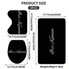 Individuelle Faux-Kaschmir 3 Stücke Weihnachtsmann Flauschiger Badezimmerteppich Set, rutschfest und schnelltrocknend Badematte, wasserdicht, weich, saugfähig Matte, mit U-förmiger Toilettensitz- und Abdeckmatte, geeignet für Badezimmerdekoration, super weicher Flanell Badezimmerteppich Herbstdekoration Rückkehr zur Schule