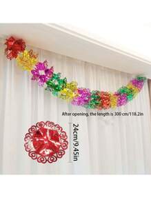 4pcs Multicolor Hanging Streamers For Wedding, Christmas, New Year Decoration,Home Decor ,Room Decor,Wall Decor Gifts Birthday Graduation - Multicolor - View 3