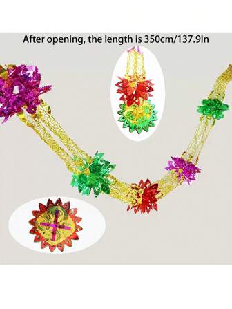 Conjunto de 4 tiras colgantes multicolor para decoración de bodas, Navidad, Año Nuevo, decoración del hogar, decoración de habitaciones, decoración de paredes