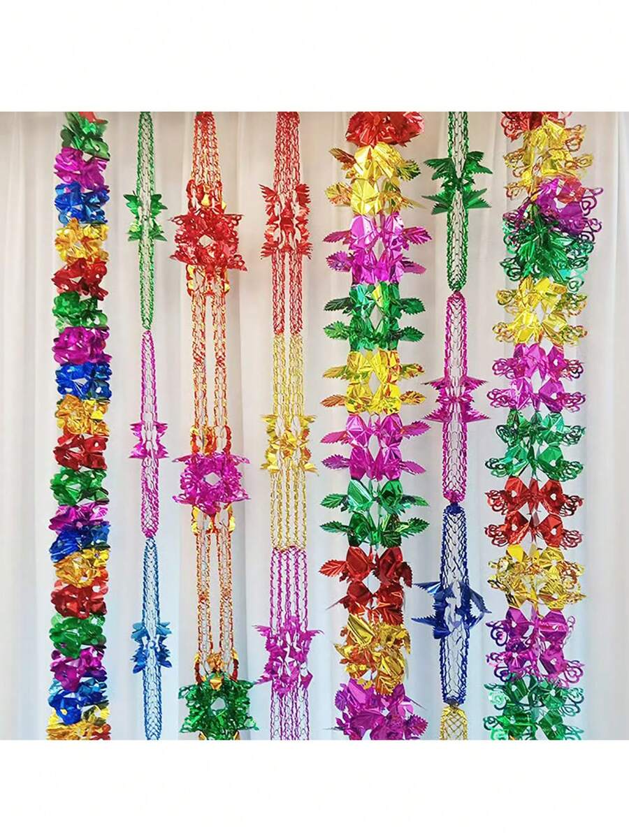 4pcs Multicolor Hanging Streamers For Wedding, Christmas, New Year Decoration,Home Decor ,Room Decor,Wall Decor Gifts Birthday Graduation - Multicolor - View 1