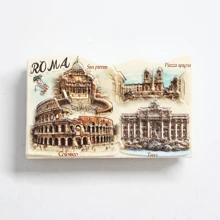 1 pieza Imán para frigorífico del Coliseo Romano, imán para frigorífico de la Torre Inclinada de Pisa, imán para frigorífico de un monumento emblemático de Roma, imán para frigorífico con estilo italiano, imanes decorativos y coloridos para el refrigerador, mejor decoración de cocina