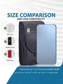 [Populärt val] Herrplånbok med stor kapacitet och smartphone-ficka, taktisk midjebältesväska för telefonen, multifunktionellt telefonfodral - perfekt alla hjärtans dag-present, nylonmaterial, svart, telefonfodral (slumpmässig dragkedja) - Svart - Visa 10