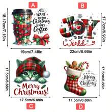 Miếng dán trang trí Giáng sinh hình con nai, ông già Noel, người tuyết, xe hơi Giáng sinh, mũ, nhựa bền có thể giặt được, chuyển nhiệt cho áo phông, áo nỉ, quần jean, ba lô, túi xách, gối và mũ bóng chày DIY - Ứng dụng dễ ủi - Nhiều màu - Xem 8