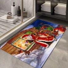 Tappetini semplici in fango di diatomee con elementi natalizi, resistenti allo sporco e antiscivolo per bagno (2,5 cm), assorbenti, ad asciugatura rapida, per porta, cucina, casa, bagno, tappeto da bagno, tappetino per porta, accessori da bagno estivi, di ritorno a scuola