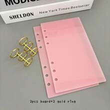 A6 Binder Acrylic Case Notebook, 2pcs Pmma Board With Metail Ring, DIY Junk Journal Notebook Set, 45 Sheets Refill Papers, Stationery Supplies,School Supplies,Back To School - Multicolor - View 19