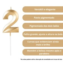 2 Birthday Candles Number Design Gold Various Ages - 20年 - 查看 4