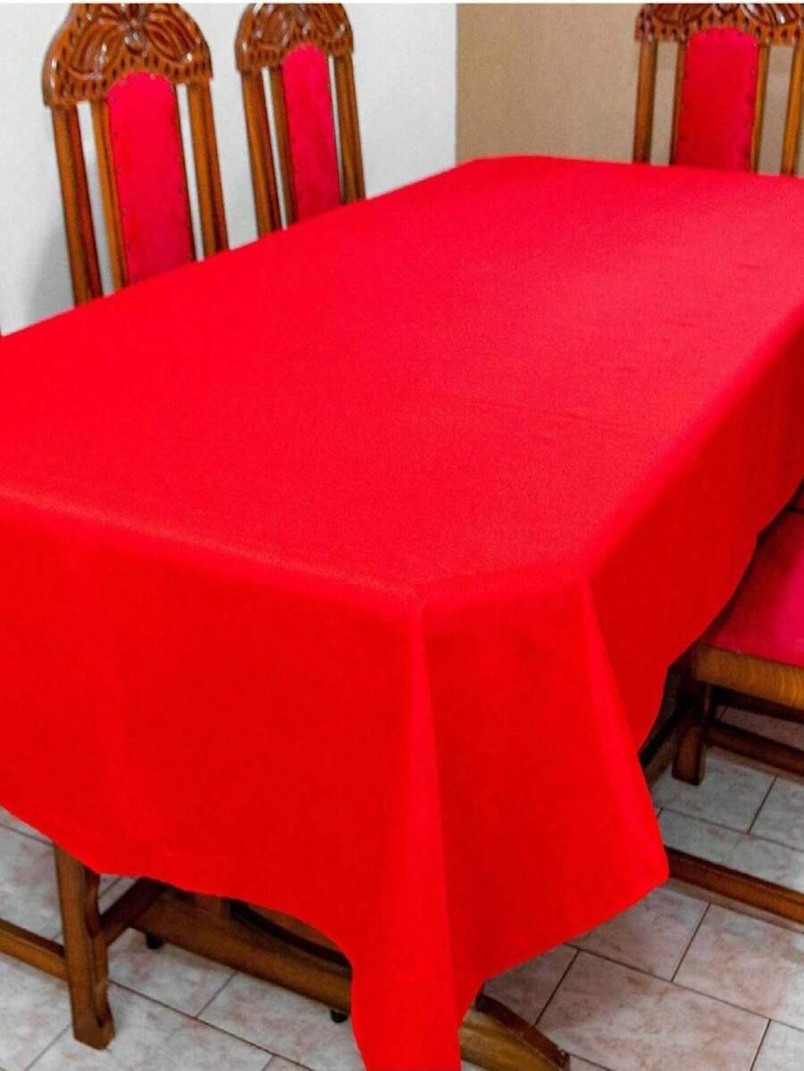 1.50 X 1.40 Christmas Tablecloth In Printed Oxford Fabric - For A 4-Seater Table - Đỏ - Xem 1
