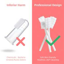 Baby Tongue Cleaner, Newborn Toothbrush,  Disposable Infant Toothbrush Clean Mouth,Gauze Gum Cleaner Oral Cleaning Stick Dental Care For 0-36 Month - Olive Green - View 7
