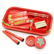 15-Piece Rolling Tray Kit, Herb Grinder, Rolling Paper Maker, 3 Pre-Rolled Cone Storage Tubes, Extra Large Tray, 5 Booklets Of Rolling Papers, Ashtray, Perfect Gift For Parties, Holidays And Birthdays - Gift Pack, Mother's Day Gifts. - 彩色 - 查看 7